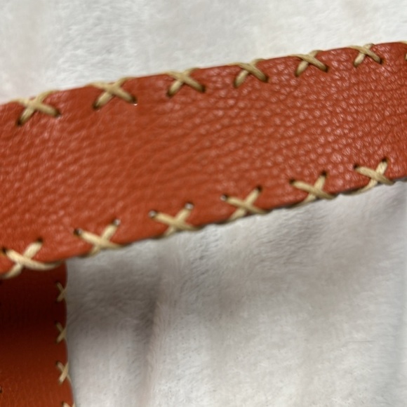 Randall Dodge rd2 rich Carmel  belt, silver buckle, tan detailed stitching main image 4